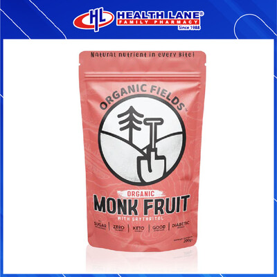 ORGANIC FIELDS MONK FRUIT SWEETENER 200GM